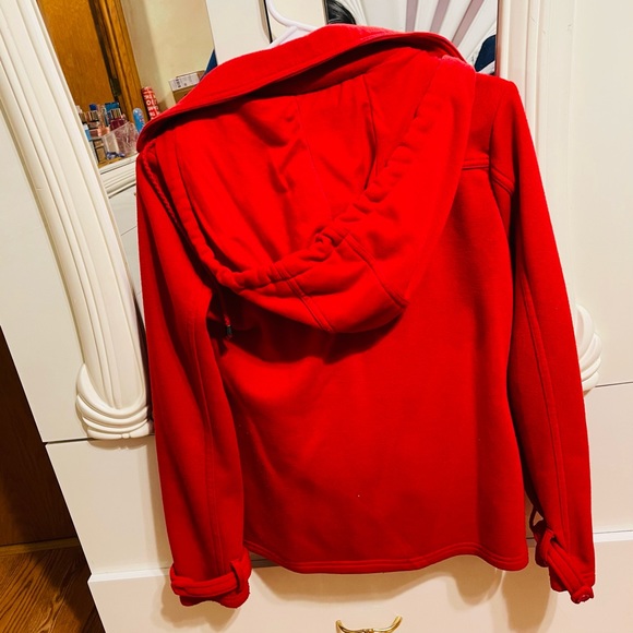 Red Hooded Peacoat - Picture 4 of 4